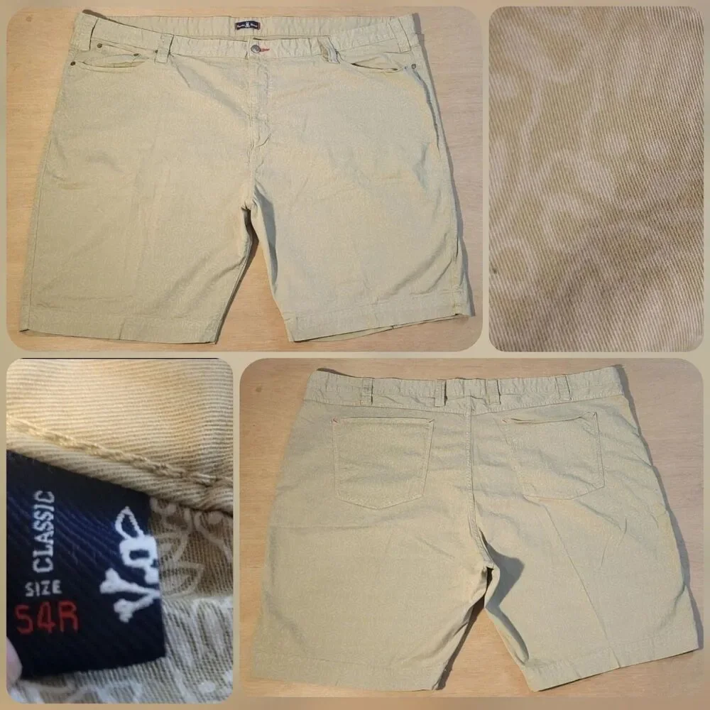 Psycho Bunny Shorts Tan With All Over BUNNY Pattern 54R x10 inseam Men's Preppy